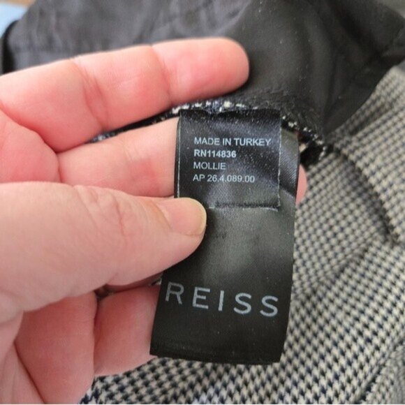 Reiss Mollie Belted Culottes Houndstooth Pants - Picture 7 of 8